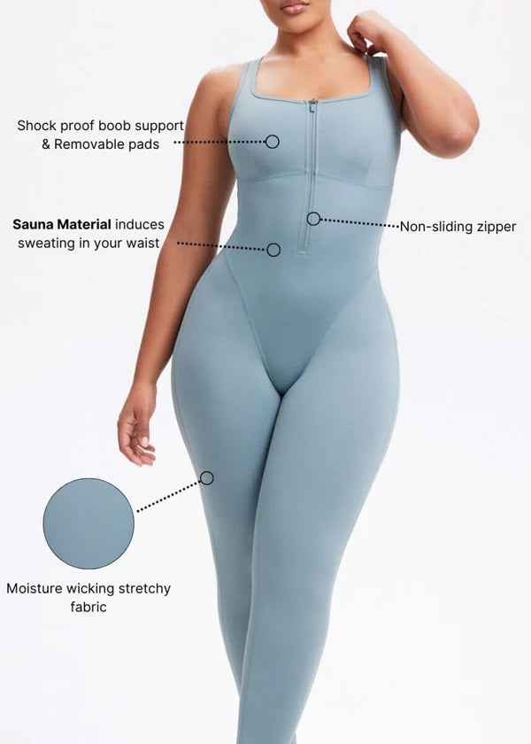 Full Length Sauna Compression Jumpsuit